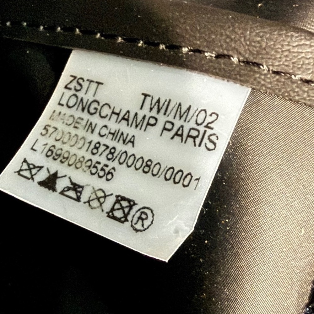 New Longchamp Le Pliage Folding Original M Backpack Navy Blue / Brown Leather - Picture 7 of 7
